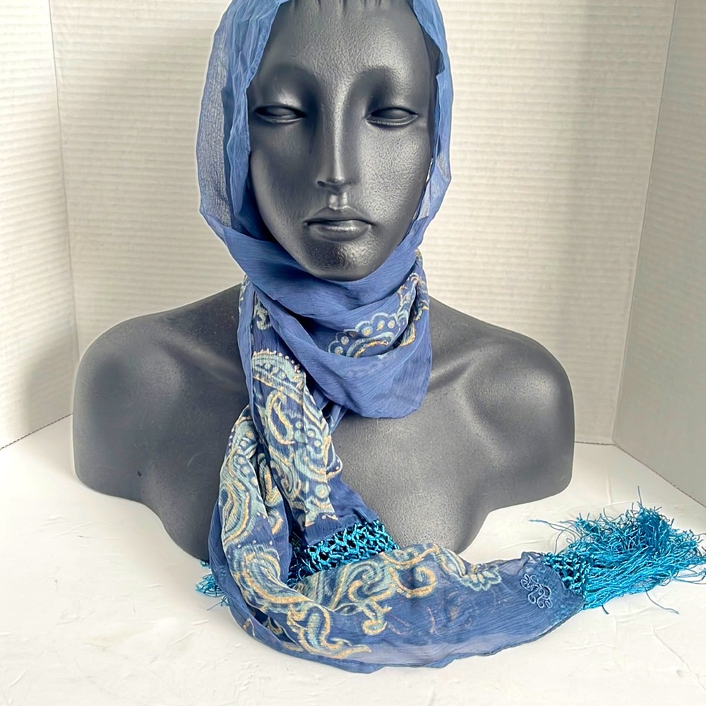 Lauren Ralph Lauren Silk Fringed Long Scarf